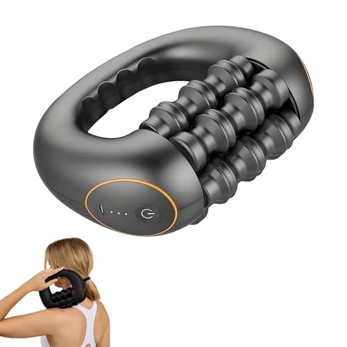 Electric Handheld Rolling Massager, Deep Tissue Percussion Massage Roller with 3 Intensity Levels, 270-Min Battery Life for Muscle Relief & Plantar Fasciitis, for Hands Wrists Thighs Calves