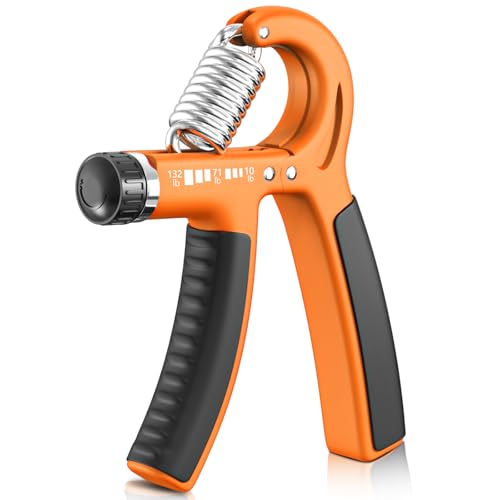 FitBeast Grip Strengthener Forearm Strengthener, Adjustable Hand Grip for Strength Training & Rehabilitation, 10-132 lbs Resistance, Ideal for Athletes and Physical Therapy - color: Orange