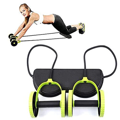 Ab Roller Wheel with Resistance Bands & Knee Pad – Core Abdominal Trainer for Home or Gym Workouts – Sculpt Abs, Slim Waist, Tone Arms, Chest, and Core – Adjustable Fitness Equipment for Men & Women