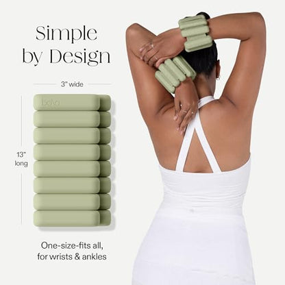 Bala Bangles Wrist & Ankle Weights for Women & Men, Home Gym Equipment - color: Sage, size: 2 LB
