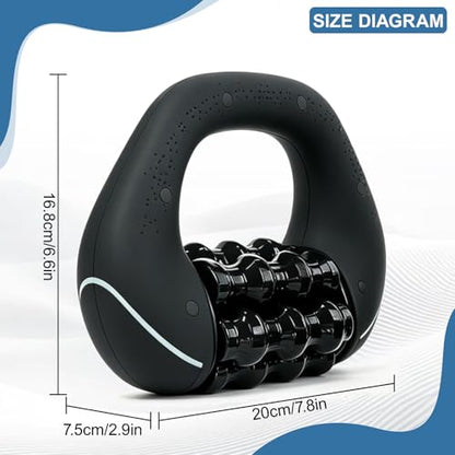 Electric Handheld Rolling Massager, 270min-Percussive Massager Targeting Knots with Pain Relieve Deep Tissue, 3-Speed Spin Vibrating Roller Massage for Back, Shoulders, Legs, Neck,Arms