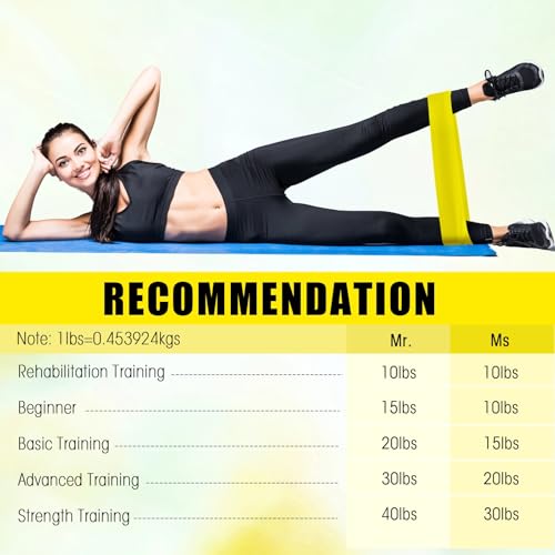 20 Pcs Resistance Bands Resistance Loop Exercise Bands Exercise Equipment Elastic Drap Ring for Women and Men Home Fitness, Gym, Yoga - color: Yellow, size: 25 Lbs