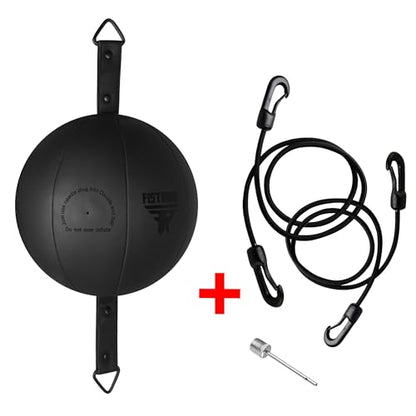 FISTRAGE Double End Ball Training Dodge MMA Boxing Floor to Ceiling Punch Speed Ball Bag Kit with Rope, Bean Ball, for Kicking Workout and Fitness - color: Matt Black