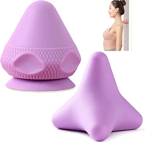 Manual Massage Ball Set, 2 PCS Deep Tissue Trigger Point Massage Myofascial Release Balls, Silicone Physical Therapy Balls, Massage Therapy Tools for Deep Muscles, Sore Muscles, Muscle Knots (Purple) - color: Purple