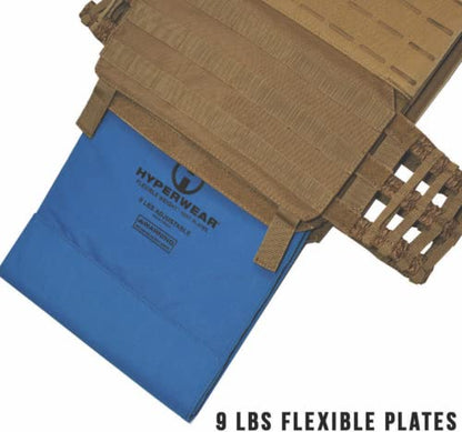 HYPERWEAR FlexLoad™ Adjustable Rucking Plates – Flexible, Low-Profile Weight System for Rucking Backpacks & Weighted Training - color: BLUE PAIR, size: 19 LB