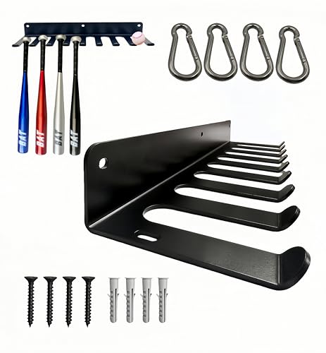 3MM Thickened Steel Wall Mount Baseball Bat Rack, Home Gym Storage Rack, 9 Prong Heavy-Duty Gym Equipment Storage Rack, Softball Bat Holder, Hanging Bat Rack Wall, Barbell Rack, Weight Room Organizer