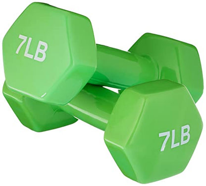 Amazon Basics Vinyl Coated Dumbbell Hand Weights - style: 7 Pounds, Pair