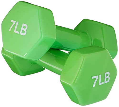 Amazon Basics Vinyl Coated Dumbbell Hand Weights - style: 7 Pounds, Pair