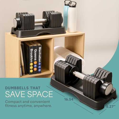 Lifepro Adjustable Dumbbells & Weights for Home Gym, Quick-Adjust - color: Jet Black