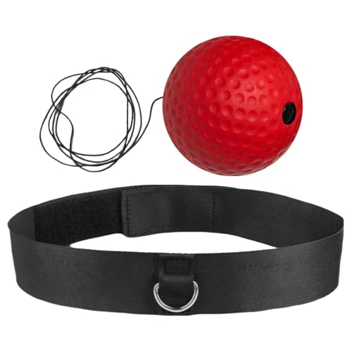 Boxing Training Reflex Balls - Boxing Reaction Ball | Head Punching Ball | Child Adults React Reflex Ball for Boxing Training | Workout Equipment Beginners Fitness Reflex Ball for Traveling, Gym - color: Red