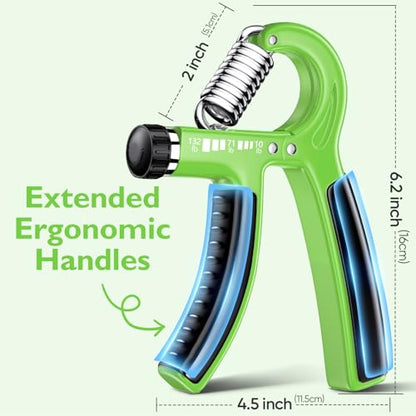 FitBeast Grip Strengthener Forearm Strengthener, Adjustable Hand Grip for Strength Training & Rehabilitation, 10-132 lbs Resistance, Ideal for Athletes and Physical Therapy - color: Light Green