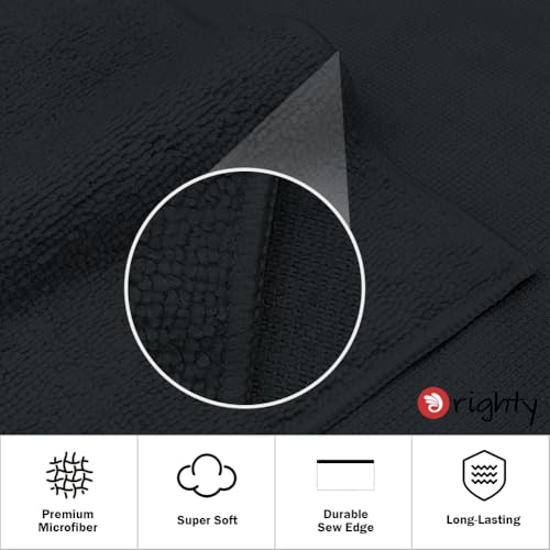 Orighty 24-Pack Black Hand Towels, 16x29 inch Microfiber Gym Towels - color: Black, size: 16 x 29 Inches (24 Pack)