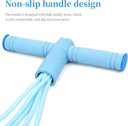 2 PCS Multi Functional Pedal Resistance Band, 8 Tube Resistance Band with Handles for Full Body Workout, Portable Pedal Resistance Band with Handles for Home Gym Equipment (Blue+Purple)