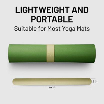 Slim Panda Yoga Mat Strap Slap Band, One Snap Keeps Mats Tightly Rolled, Heavy-Duty Clasp Fits Most Size Mats(24" L X 2" W) - color: Beige