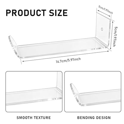 Headband Holder Wall Mount, 3-Pack Clear Acrylic Headband Organizer and Hair Tie Storage Rack, Wall-Mounted Display for Hair Accessories, Jewelry, Scarves for Women Girls