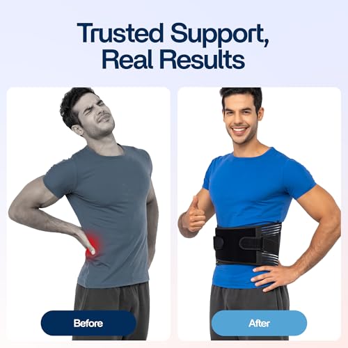 Back Brace for Lower Back Pain Relief | Sciatica Lumbar Support Belt for Men & Women, Adjustable Back Support Brace for Work & Daily Use, All-Day Comfort & Heavy-Duty Compression (Small (28-32.9"))
