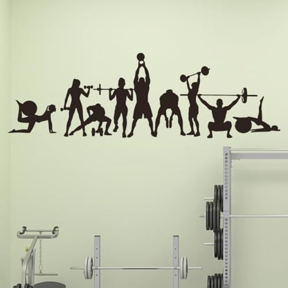 SUPERDANT ‌Strength Training‌ Wall Decals Workout‌ Wall Stickers Sport Wall Decor Decals Lift Weights Yoga Ball Vinyl Wall Decor for Gym Fitness Training Weight Room Gifts for Strength Trainers
