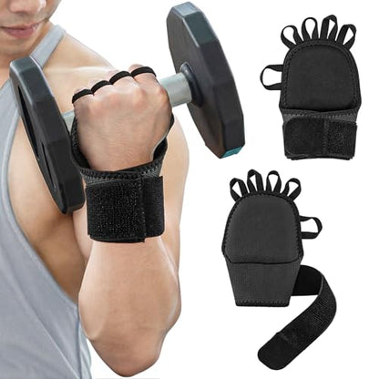 Workout Gloves for Men & Women, Wrist Wraps for Weightlifting Fingerless Gym Gloves with Wrist Support, Breathable Palm Padding Ideal for Gym, Fitness, Cross Training, Cycling
