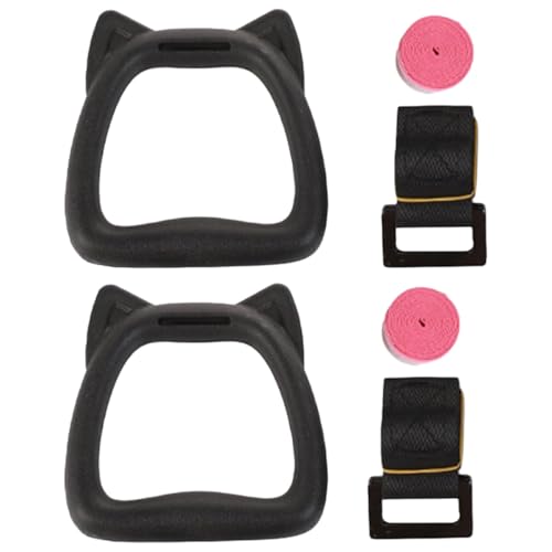 Toddmomy Gymnastic Rings with 2m Straps Set, Indoor Fitness Rings for Workout and Pull-up Training, Adjustable Hanging Bodybuilding Circles for Home Gym Exercise