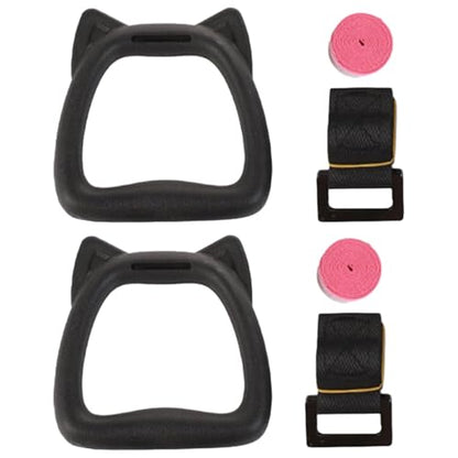 Toddmomy Gymnastic Rings with 2m Straps Set, Indoor Fitness Rings for Workout and Pull-up Training, Adjustable Hanging Bodybuilding Circles for Home Gym Exercise