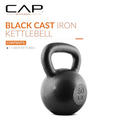 CAP Barbell Cast Iron Kettlebell - Singles and Sets, Multiple Weight Choices - size: 60.0 Pounds