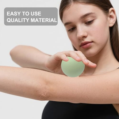 2PCS Firm Massage Lacrosse Balls for Myofascial Release, Muscle Knots, Trigger Point Therapy, Yoga Deep Tissue Massage, Foot Plantar Fasciitis, Muscle Soreness Massager Ball