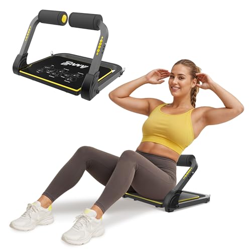 Foldable Ab Machine - Adjustable Sit Up Bench for Home Gym, 300lb Capacity, Portable Core Workout Equipment