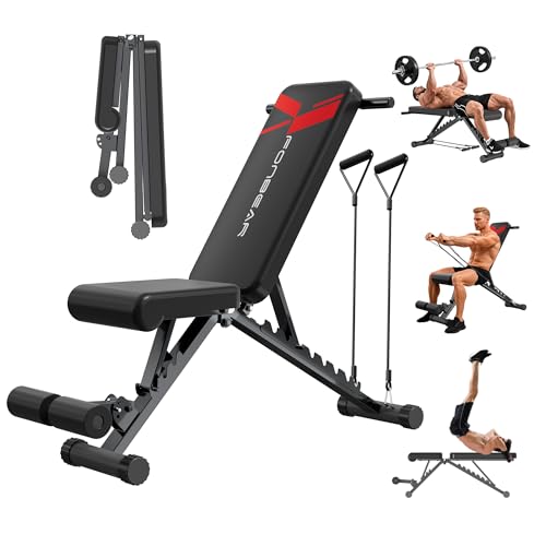 Adjustable Weight Bench, 660LBS Foldable Workout Bench for Full Body Strength Training, Multifunctional Bench Press Incline Decline Bench - Great for Beginners and Professional Use