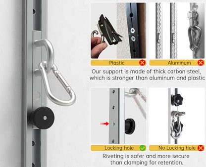 Galvanized Wall-Mounted Anchor Fitness System - Adjustable, Multi-Functional, Space Saving Home Gym Solution for Strength Training,Adjustable Workout Wall Anchor System Blue
