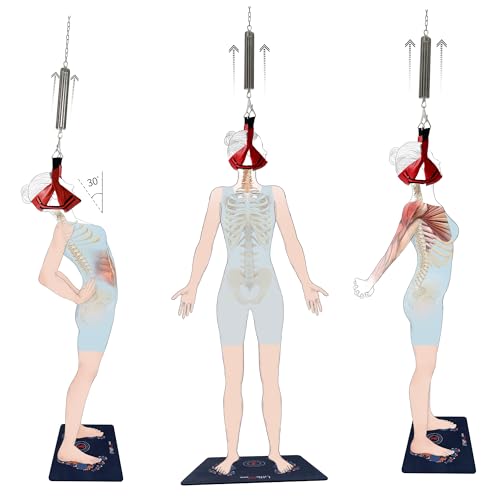 LittleMum Spring-Controlled Cervical Traction System, Sheepskin Halter - color: Red-sheepskin Head Halter