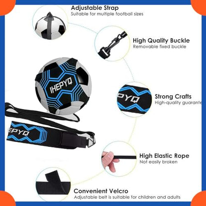 Solo Soccer Trainer Soccer Training Equipment for Kids and Adults Hands Free Solo Practice Perfect for Football Skills Improvement Fit