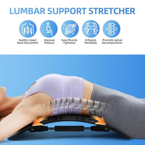Back Stretcher and Posture Support for Lumbar & Upper Back, Portable Body Stretching Device for Muscle Relaxation