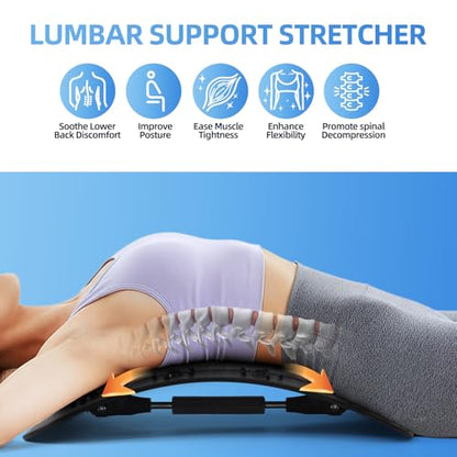 Back Stretcher and Posture Support for Lumbar & Upper Back, Portable Body Stretching Device for Muscle Relaxation
