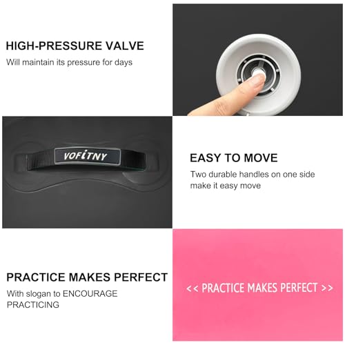 VOFiTNY Gymnastics Air Barrel Tumbling Equipment Back Handspring Trainer - color: Pink/Black No Pump, size: 2.6'L x 1.55'D