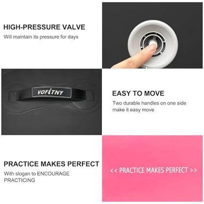 VOFiTNY Gymnastics Air Barrel Tumbling Equipment Back Handspring Trainer - color: Pink/Black No Pump, size: 2.6'L x 1.55'D