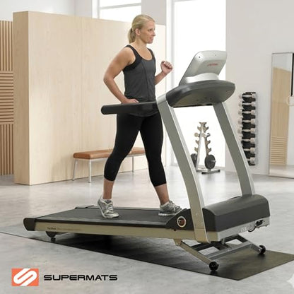 SuperMats Made in U.S.A. for Treadmills Ellipticals Rowing Machines Recumbent Bikes and Exercise Equipment - size: 3-Feet x 7.5-Feet