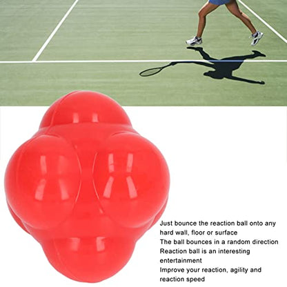 Reaction Ball, Rubber Bright Color Hex Reaction Trainer Ball for Basketball, Tennis and Other Competitive Sports