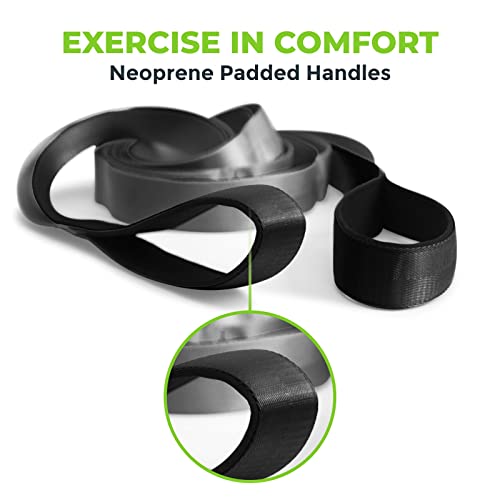 Stretching Strap for Physical Therapy, 12 Multi-Loop Stretch Strap 1.5" W x 8' L, Neoprene Handles, Physical Therapy Equipment, Yoga Straps for Stretching, Leg Stretcher.