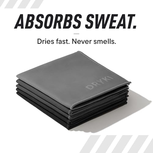 Sweat Absorbing Handkerchiefs - The Original Pocket-Sized Sweat Towels - Quick-Dry Microfiber Sweat Rags for Face, Hands, & Body - Men & Women - Gym, Sports, and Work (Greyscale: 5 Pack)
