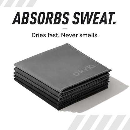 Sweat Absorbing Handkerchiefs - The Original Pocket-Sized Sweat Towels - Quick-Dry Microfiber Sweat Rags for Face, Hands, & Body - Men & Women - Gym, Sports, and Work (Greyscale: 5 Pack)