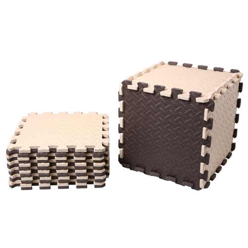Foam Play Mat, EVA Non-Toxic Interlocking Floor Mats - color: Beige/Coffee, size: 16 Pcs/47.2*47.2