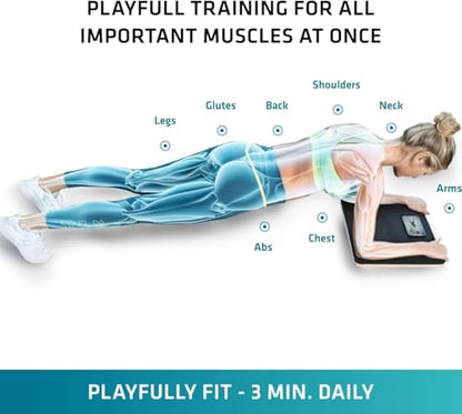 PRO Get fit Playing Games & Workouts; Plank & Balance Board with free iOS/Android App & 10 Games; Dynamic Abs & Core Fitness Training; Only 3 Minutes a Day.
