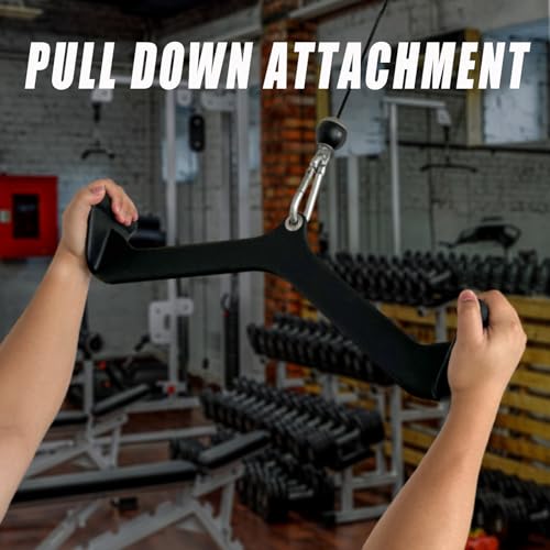 Home Gym Fitness Rowing T-bar V-bar Pulley Cable Machine Attachment, Bicep Curl Tricep LAT pulldown Bar Back Strength Training Handle Grips LAT Pull Down Bar for Seat Row Workout - style: Btbar 1903