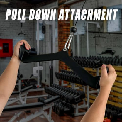 Home Gym Fitness Rowing T-bar V-bar Pulley Cable Machine Attachment, Bicep Curl Tricep LAT pulldown Bar Back Strength Training Handle Grips LAT Pull Down Bar for Seat Row Workout - style: Btbar 1903
