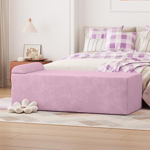 Convertible Yoga Chair for Adults, Ergonomic Foam Lounge with Lumbar Pillow, Washable Cover, Side Pocket, No Assembly Needed – Great for Exercise, Stretching & Relaxation (Light Pink, 21-inch) - color: Light Pink