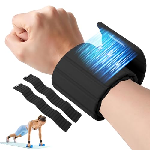 Wrist Weights, 1.1LB Each Stackable Magnetic, Adjustable Ankle Weights for Men & Women, Jogging/Yoga & More, 1 Pair - color: Black