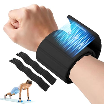 Wrist Weights, 1.1LB Each Stackable Magnetic, Adjustable Ankle Weights for Men & Women, Jogging/Yoga & More, 1 Pair - color: Black