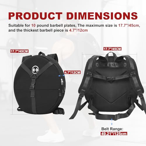 Weighted Backpack Weighted Vest for Fitness and Bodyweight Workouts, Adjustable Padded Straps, 15 LBS barbell Weight Plate Ideal for Training