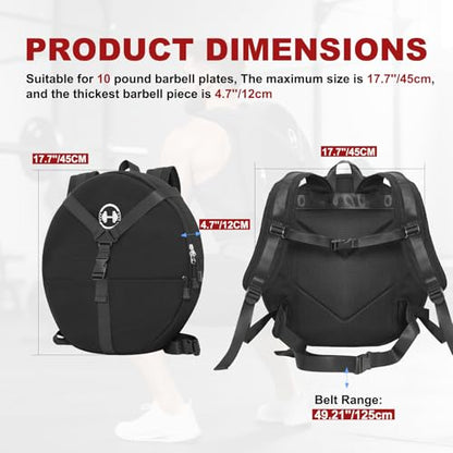Weighted Backpack Weighted Vest for Fitness and Bodyweight Workouts, Adjustable Padded Straps, 15 LBS barbell Weight Plate Ideal for Training