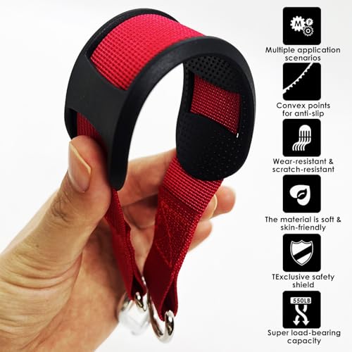 Hanging Straps Kit for Gymnastic Rings (2-Pack), Pull-Up Bar & Tree Swings, Gym & Travel–Anti-Slip Sling Saver Sleeves + Anti-Slip Locking Carabiners (Black)